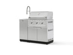 NewAge Outdoor Kitchens Outdoor Grill Island Stainless-Steel 3-Piece Cabinet Set with Sink, Grill Cabinet and Performance Grill-75270-Garage Giant 