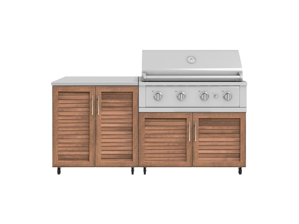 NewAge Outdoor Kitchens Stainless Steel 4-Piece Cabinet Set with Caster and 2 Door, Grill Cabinet, Performance Grill, Countertop-72539-Garage Giant