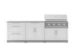 NewAge Outdoor Kitchens Stainless-Steel 5-Piece Cabinet Set with 3-Drawer, Bar, Grill Cabinet, Performance Grill and Countertop-67454-Garage Giant 