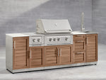 NewAge Outdoor Kitchens Outdoor Grill Island Stainless-Steel Louvered Doors 5-Piece Cabinet Set with Sink, 1 Door, Grill Cabinet, Performance Grill and Stainless Steel Countertop - (Natural Gas) 