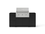 NewAge Outdoor Kitchens Outdoor Grill Island Stainless-Steel 5-Piece Cabinet Set with 3 Drawers, Grill Cabinet and Performance Grill - (Natural Gas) 