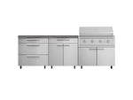 NewAge Outdoor Kitchens Stainless Steel 5-Piece Cabinet Set with Casters and 3 Drawer, Bar, Grill Cabinet, Performance Grill, Countertop-72617-Garage Giant 