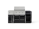 NewAge Outdoor Kitchens Outdoor Grill Island Aluminum 6-Piece Cabinet Set with 1-Door, Grill Cabinet, Performance Grill, Side Burner and Countertop - (Natural Gas) 