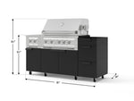 NewAge Outdoor Kitchens Outdoor Grill Island Stainless-Steel 5-Piece Cabinet Set with Casters and 3-Drawer, Grill Cabinet, Dual Side Burner and Platinum Grill - (Liquid Propane) 