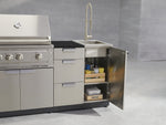 NewAge Outdoor Kitchens Outdoor Grill Island Stainless-Steel 5-Piece Cabinet Set with Sink, 1 Door, Grill Cabinet, Performance Grill and Stainless Steel Countertop - (Natural Gas) 