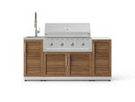 NewAge Outdoor Kitchens Outdoor Grill Island Stainless-Steel Louvered Doors 5-Piece Cabinet Set with Sink, 1 Door, Grill Cabinet, Performance Grill and Stainless Steel Countertop - (Liquid Propane) 