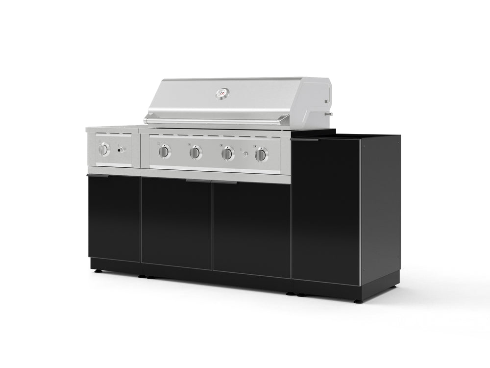 NewAge Outdoor Kitchens Outdoor Grill Island Aluminum 6-Piece Cabinet Set with 1-Door, Grill Cabinet, Performance Grill, Side Burner and Countertop - (Natural Gas) | Garage Giant