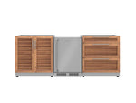 NewAge Outdoor Kitchens Stainless Steel 3-Piece Cabinet Set with 3-Drawer, 2-Door Cabinet and Fridge-67585-Garage Giant 