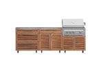 NewAge Outdoor Kitchens Stainless Steel 5-Piece Cabinet Set with Casters and 3 Drawer, Bar, Grill Cabinet, Platinum Grill, Countertop-72669-Garage Giant 