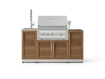 NewAge Outdoor Kitchens Outdoor Grill Island Stainless-Steel 5-Piece Cabinet Set with Sink, 1 Door, Grill Cabinet, Platinum Grill and Stainless Steel Countertop - (Liquid Propane) 