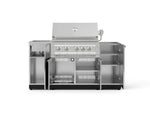 NewAge Outdoor Kitchens Outdoor Grill Island Stainless-Steel 5-Piece Cabinet Set with Sink, 1 Door, Grill Cabinet, Platinum Grill and Stainless Steel Countertop - (Natural Gas) 