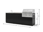 NewAge Outdoor Kitchens Aluminum 5-Piece Cabinet Set with Bar, Grill, Sink Cabinet, Performance Grill, and Countertop-73411-Garage Giant 