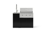 NewAge Outdoor Kitchens Outdoor Grill Island Aluminum 3-Piece Cabinet Set with Sink, Grill Cabinet, and Performance Grill 