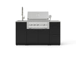NewAge Outdoor Kitchens Outdoor Grill Island Stainless-Steel 5-Piece Cabinet Set with Sink, 3 Drawer, Grill Cabinet, Platinum Grill and Stainless Steel Countertop 