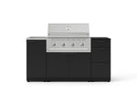 NewAge Outdoor Kitchens Outdoor Grill Island Stainless-Steel 5-Piece Cabinet Set with Sink, 3 Drawer, Grill Cabinet, Performance Grill and Stainless Steel Countertop - (Natural Gas) 