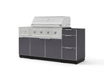 NewAge Outdoor Kitchens Outdoor Grill Island Aluminum 6-Piece Cabinet Set with 3-Drawer, Grill Cabinet, Performance Grill, Side Burner and Countertop - (Natural Gas) | Garage Giant 