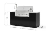NewAge Outdoor Kitchens Outdoor Grill Island Aluminum 5-Piece Cabinet Set with Sink, 1 Door, Grill Cabinet, Platinum Grill and Stainless Steel Countertop 