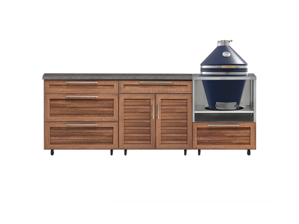 NewAge Outdoor Kitchens Stainless Steel 5-Piece Cabinet Set With Casters and 3 Drawer, Bar, Kamado, Kamado Cabinet, Countertop-72698-Garage Giant