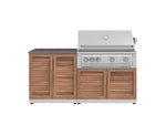 NewAge Outdoor Kitchens Stainless Steel 4-Piece Cabinet Set with 2 Door, Grill Cabinet, Platinum Grill, and Countertop-71825-Garage Giant 