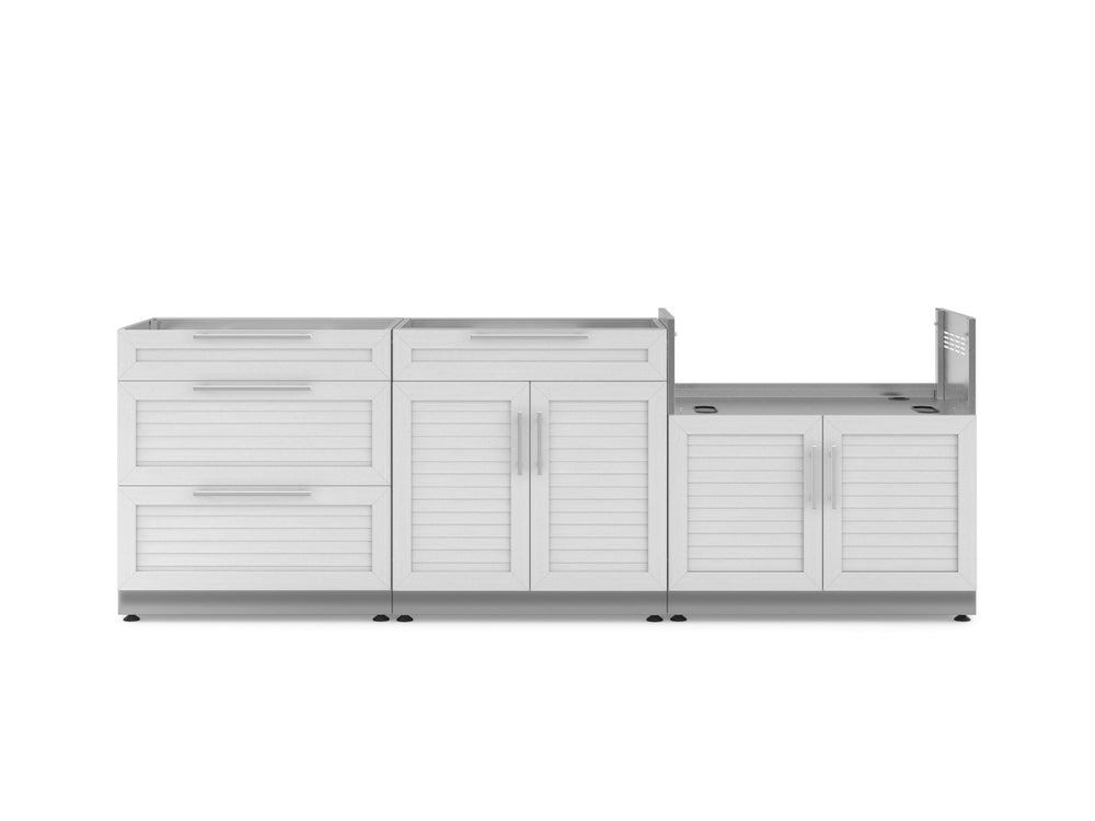 NewAge Outdoor Kitchens Stainless Steel 3-Piece Cabinet Set with 3-Drawer, Bar and Grill Cabinet-67446-Garage Giant