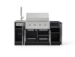NewAge Outdoor Kitchens Outdoor Grill Island Aluminum 5-Piece Cabinet Set with Sink, 1 Door, Grill Cabinet, Performance Grill and Stainless Steel Countertop - (Natural Gas) 