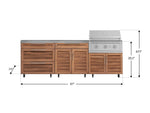 NewAge Outdoor Kitchens Stainless Steel 5-Piece Cabinet Set with Casters and 3 Drawer, Bar, Grill Cabinet, Performance Grill, Countertop-72663-Garage Giant 
