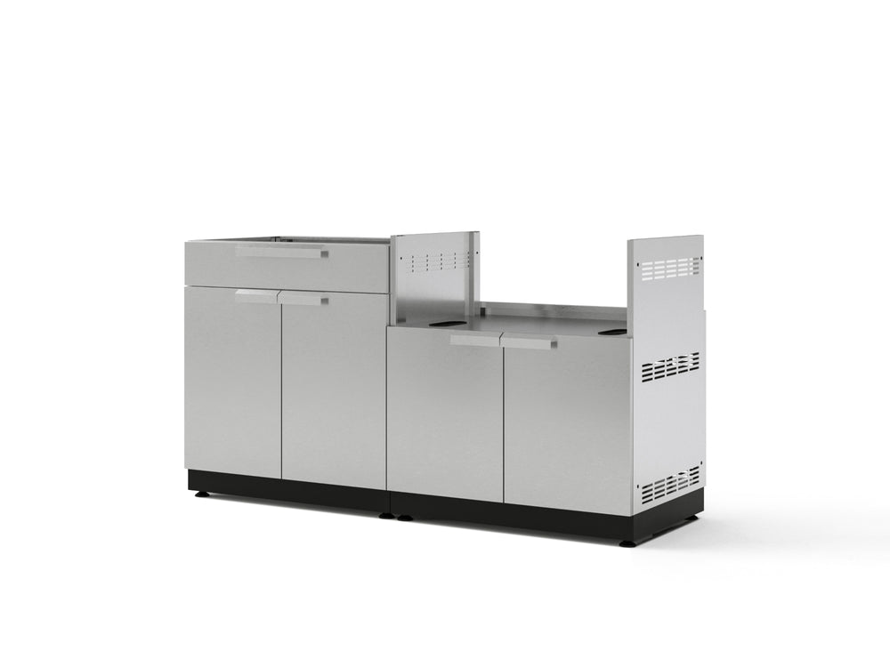 NewAge Outdoor Kitchens Stainless Steel 2-Piece Cabinet set with Bar and Grill Cabinet-67604-Garage Giant