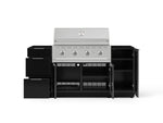 NewAge Outdoor Kitchens Outdoor Grill Island Aluminum 6-Piece Cabinet Set with 1 Door, 3 Drawer, Grill Cabinet, Performance Grill and Countertops - (Liquid Propane) 