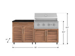 NewAge Outdoor Kitchens Stainless Steel 4-Piece Cabinet Set with Caster and Bar, Grill Cabinet, Platinum Grill, and Countertop-72259-Garage Giant 