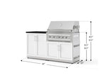 NewAge Outdoor Kitchens Stainless-Steel 4-Piece Cabinet Set with Base, Grill Cabinet, Platinum Grill, and Countertop-73478-Garage Giant 