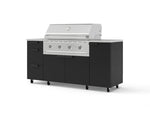 NewAge Outdoor Kitchens Outdoor Grill Island Stainless-Steel 6-Piece Cabinet Set with Casters 1 Door, 3 Drawer, Grill Cabinet, Performance Grill, Countertops | 74244 
