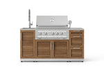 NewAge Outdoor Kitchens Outdoor Grill Island Stainless-Steel Louvered 5-Piece Cabinet Set with Sink, 3 Drawer, Grill Cabinet, Platinum Grill and Stainless Steel Countertop-75581-Garage Giant 