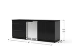 NewAge Outdoor Kitchens Aluminum 5-Piece Cabinet Set with 3-Drawer, 2-Door Cabinet, Countertops and Stainless Steel Door Fridge-73854-Garage Giant 