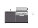 NewAge Outdoor Kitchens Aluminum 2-Piece Cabinet set with Sink and Grill Cabinet-67599-Garage Giant 