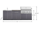 NewAge Outdoor Kitchens Aluminum 5-Piece Cabinet Set with Bar, Sink, Grill Cabinet, Platinum Grill, and Countertop-71277-Garage Giant 