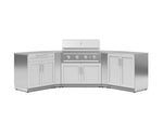 NewAge Outdoor Kitchens Stainless-Steel 7-Piece Cabinet Set with 2 Door, Bar, Corner, Grill Cabinet, Performance Grill, and Countertops-67679-Garage Giant 