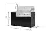 NewAge Outdoor Kitchens Outdoor Grill Island Aluminum 3-Piece Cabinet Set with Sink, Grill Cabinet, and Platinum Grill 