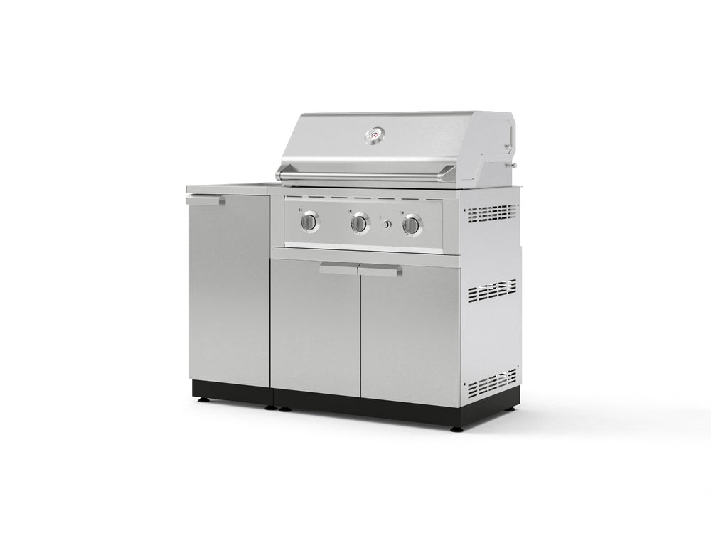 NewAge Outdoor Kitchens Outdoor Grill Island Stainless-Steel 3-Piece Cabinet Set with Sink, Grill Cabinet and Performance Grill-73956-Garage Giant