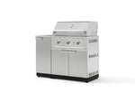 NewAge Outdoor Kitchens Outdoor Grill Island Stainless-Steel 3-Piece Cabinet Set with Sink, Grill Cabinet and Performance Grill-73956-Garage Giant 