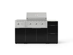 NewAge Outdoor Kitchens Outdoor Grill Island Aluminum 6-Piece Cabinet Set with 3-Drawer, Grill Cabinet, Performance Grill, Side Burner and Countertop - (Liquid Propane) 