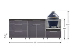 NewAge Outdoor Kitchens Aluminum 5-Piece Cabinet Set With Casters and 3 Drawer, Bar, Kamado Cabinet, Kamado, Countertop-72679-Garage Giant 