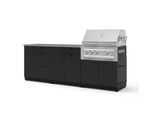 NewAge Outdoor Kitchens Stainless-Steel 5-Piece Cabinet Set with with 3-Drawer, Bar, Grill Cabinet, Platinum Grill and Countertop-73357-Garage Giant 