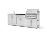 NewAge Outdoor Kitchens Stainless-Steel 5-Piece Cabinet Set with Bar, Sink, Grill Cabinet, Platinum Grill, and Countertop-73405-Garage Giant 