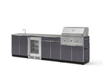 NewAge Outdoor Kitchens Aluminum 6-Piece Cabinet Set with Sink, Bar, Grill Cabinet, Performance Grill, Countertop and Fridge-66325-Garage Giant 