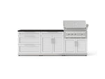 NewAge Outdoor Kitchens Stainless-Steel 5-Piece Cabinet Set with with 3-Drawer, Bar, Grill Cabinet, Platinum Grill and Countertop-73333-Garage Giant 