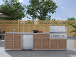 NewAge Outdoor Kitchens Stainless Steel 6-Piece Cabinet Set with Sink, Bar, Grill Cabinet, Platinum Grill, Countertop and Fridge-66376-Garage Giant 