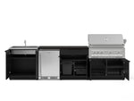 NewAge Outdoor Kitchens Stainless Steel 6-Piece Cabinet Set with Sink, Bar, Grill Cabinet, Platinum Grill, Countertop and Stainless Steel Door Fridge-73742-Garage Giant 