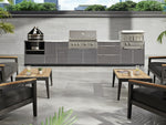NewAge Outdoor Kitchens Aluminum 4-Piece Cabinet Set with 3 Drawer, Grill Cabinet, Performance Grill and Countertop - (Liquid Propane) 