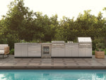 NewAge Outdoor Kitchens Stainless-Steel 4-Piece Cabinet Set with Base, Grill Cabinet, Platinum Griddle and Countertop-75104-Garage Giant 