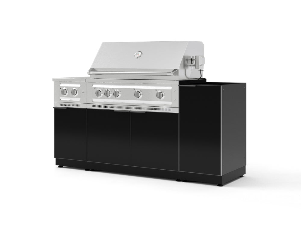 NewAge Outdoor Kitchens Outdoor Grill Island Aluminum 5-Piece Cabinet Set with 1-Door, Grill Cabinet, Dual Side Burner and Platinum Grill - (Natural Gas) | Garage Giant